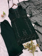 Exclusive And Trendy For Wedding Season Our Sequence Embroidered Top, Plazzo And Dupatta (LG-2051)