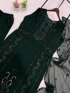 Exclusive And Trendy For Wedding Season Our Sequence Embroidered Top, Plazzo And Dupatta (LG-2051)