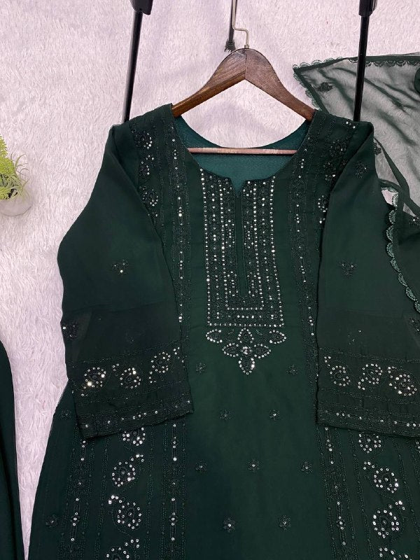 Exclusive And Trendy For Wedding Season Our Sequence Embroidered Top, Plazzo And Dupatta (LG-2051)