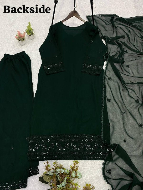 Exclusive And Trendy For Wedding Season Our Sequence Embroidered Top, Plazzo And Dupatta (LG-2051)