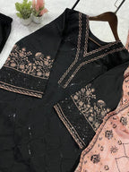 This Session Wear Our Beautiful Embroidered Top , Plazzo With Dupatta In 3 Beautiful Colours (LG-2105)