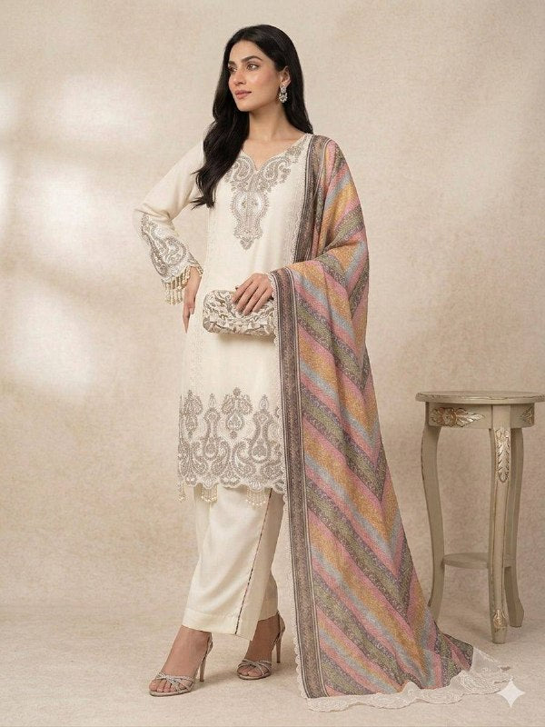 This Season Wear Our Beautiful Printed Top , Salwaar With Dupatta In  Roman Fabric (LG-2102)