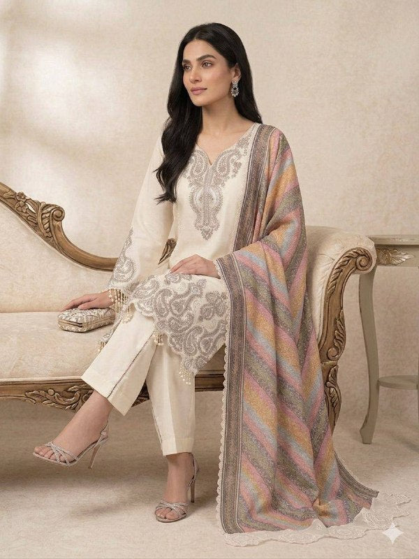 This Season Wear Our Beautiful Printed Top , Salwaar With Dupatta In  Roman Fabric (LG-2102)
