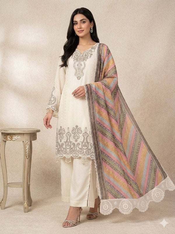 This Season Wear Our Beautiful Printed Top , Salwaar With Dupatta In  Roman Fabric (LG-2102)