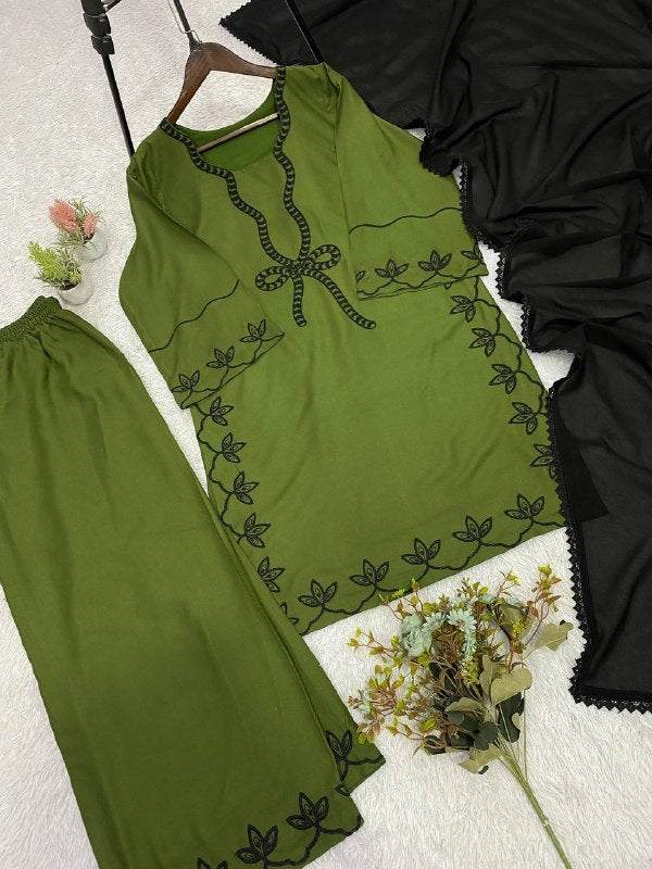 This Wedding Season Wear Our Beautiful Sequence Embroidered Top , Plazzo With Dupatta (LG-2103)