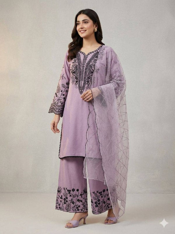 This Festival Season Wear Our Beautiful Sequence Embroidered Top , Plazzo  With Dupatta (LG-2101)
