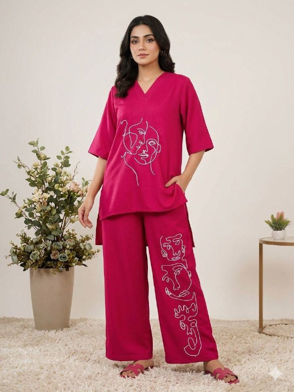 Exclusive And Trendy Co-Ord Set For Wedding Season With Mirror And Sequence Embroidered Top And Plazzo (LG-2091)