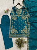 This Summer Season Wear Trendy Co-Ord Set With Embroidery Work (LG-2092)