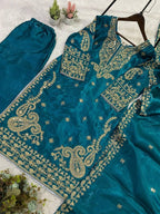 This Summer Season Wear Trendy Co-Ord Set With Embroidery Work (LG-2092)