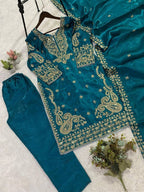 This Summer Season Wear Trendy Co-Ord Set With Embroidery Work (LG-2092)