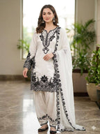 This Wedding Season Wear Our Cording With Sequence Embroidery Worked Top, Plazzo With Dupatta (LG-2089)