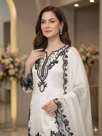 This Wedding Season Wear Our Cording With Sequence Embroidery Worked Top, Plazzo With Dupatta (LG-2089)