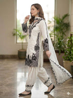 This Wedding Season Wear Our Cording With Sequence Embroidery Worked Top, Plazzo With Dupatta (LG-2089)