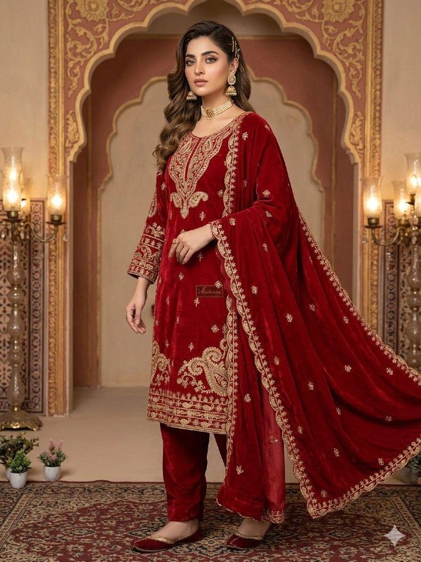 Hania Amir Inspired Bakra Eid Wear Our Sequence Embroidery Worked Top, Farshi Salwaar With Dupatta (LG-2090)