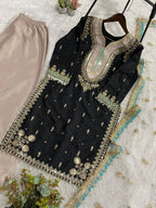 This Wedding Season Wear Comfortable Suit With Sequence Embroidered Top, Plazzo And Dupatta (LG-2087)