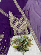 This Wedding Season Wear Our Three Piece Outfit With Sequence Embroidered Worked Top, Farsi Salwaar And Dupatta (LG-2084)