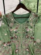 Hania Amir Inspired Summer Season Wear Pakistani Suit With Embroidered Top, Plazzo And Dupatta (LG-2077)