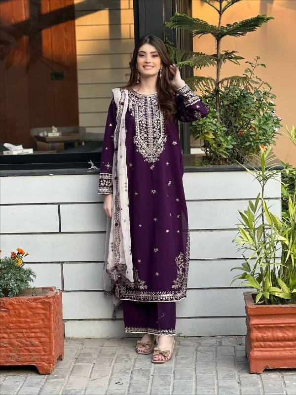 Exclusive And Trendy For Wedding Season Our Sequence Embroidered Top, Plazzo And Dupatta (LG-2055)