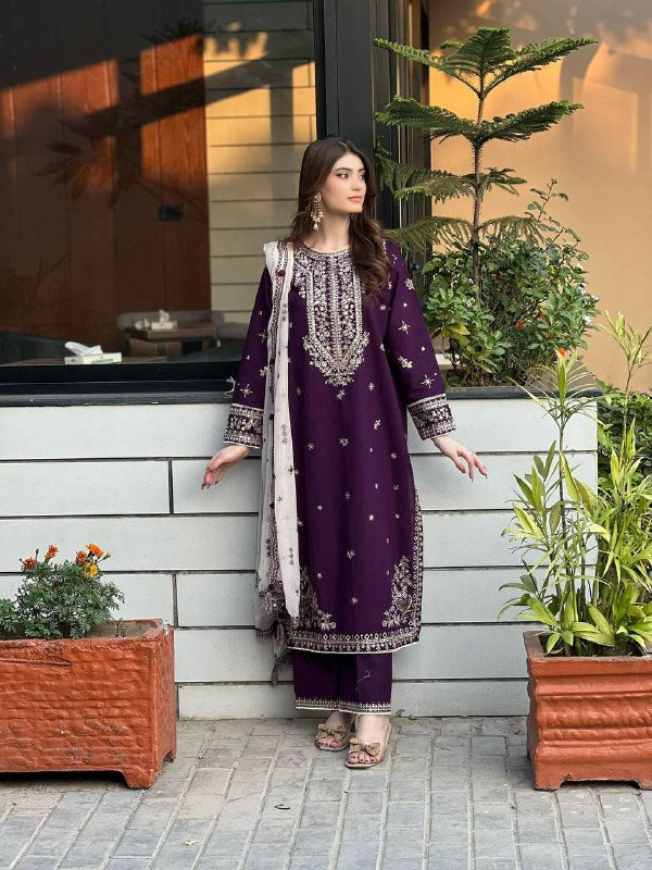 Exclusive And Trendy For Wedding Season Our Sequence Embroidered Top, Plazzo And Dupatta (LG-2055)