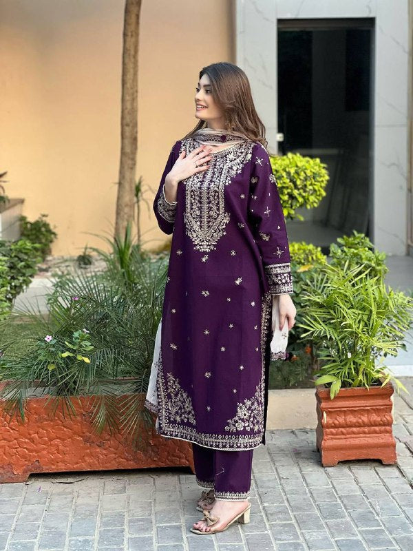 Exclusive And Trendy For Wedding Season Our Sequence Embroidered Top, Plazzo And Dupatta (LG-2055)
