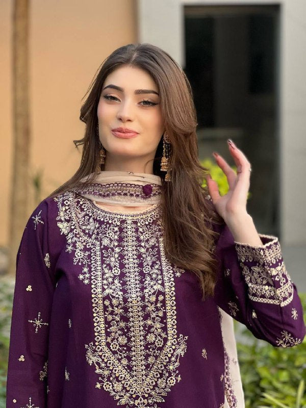 Exclusive And Trendy For Wedding Season Our Sequence Embroidered Top, Plazzo And Dupatta (LG-2055)