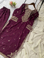 Exclusive And Trendy For Wedding Season Our Sequence Embroidered Top, Plazzo And Dupatta (LG-2055)