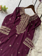 Exclusive And Trendy For Wedding Season Our Sequence Embroidered Top, Plazzo And Dupatta (LG-2055)