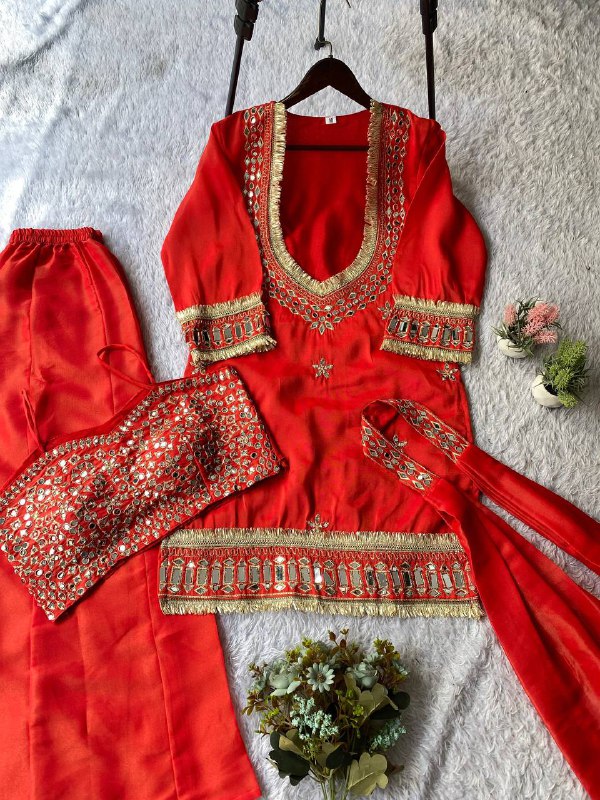 Exclusive And Trendy For Wedding Season Out Sequence Embroidered Top, Salwaar And Dupatta (LG-2050)