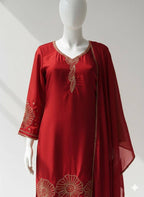 Exclusive 2 Piece Gown With Dupatta In Sequence Embroidery Work (LG-2047)