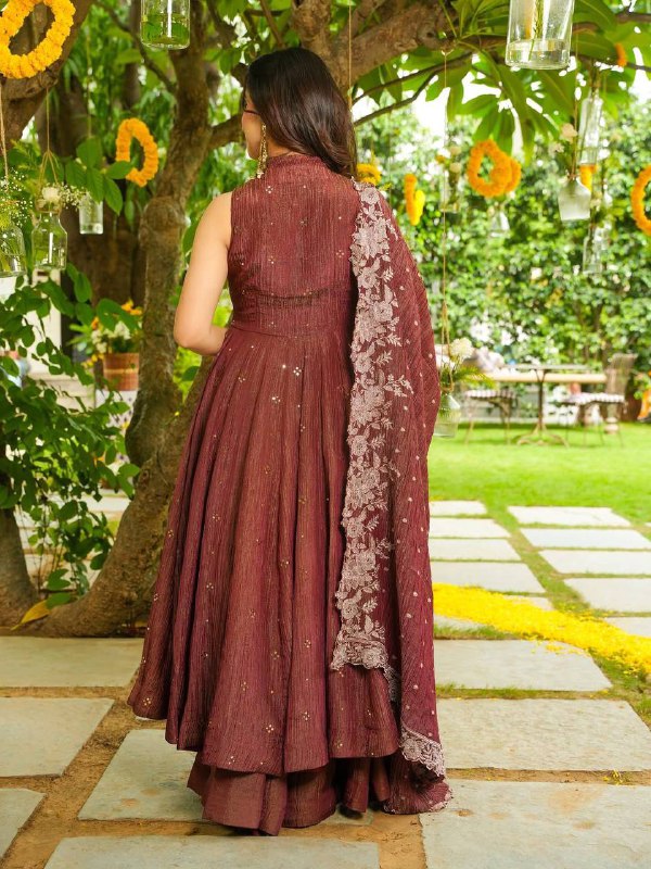 Exclusive 2 Piece Gown With Dupatta In Sequence Embroidery Work (LG-2006)