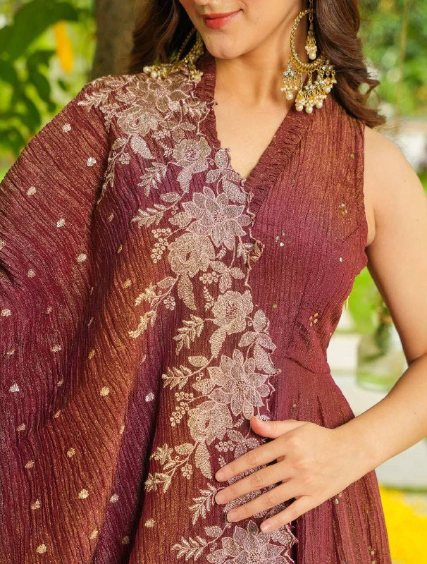 Exclusive 2 Piece Gown With Dupatta In Sequence Embroidery Work (LG-2006)