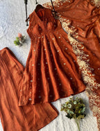 Exclusive 2 Piece Gown With Dupatta In Sequence Embroidery Work (LG-2006)