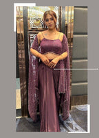 Desirable Fancy Faux Georgette Sequence Embroidered Work Top And Pent With Dupatta (LG-1816)
