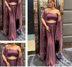 Desirable Fancy Faux Georgette Sequence Embroidered Work Top And Pent With Dupatta (LG-1816)