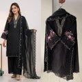 Black Sequence Embroidery Worked Top, Plazzo with Dupatta