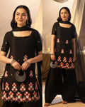 Black Sequence Embroidered Top, Farsi Salwaar with Dupatta — Hania Amir Inspired