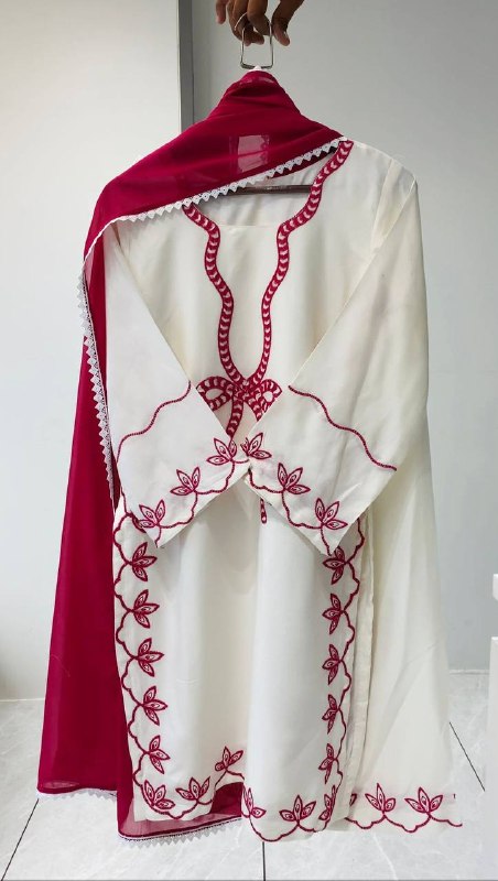 Ivory Embroidered Top, Plazzo and Dupatta — Hania Amir Inspired Pakistani Suit